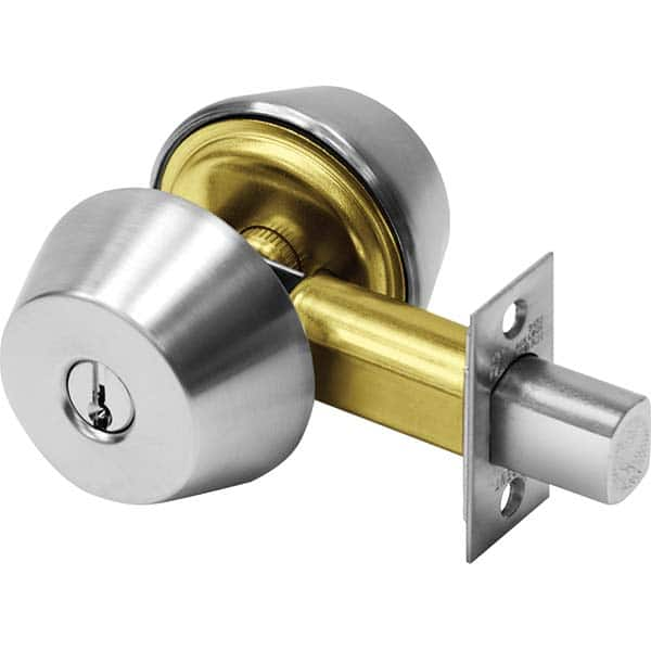 Deadbolts, Deadbolt Type: Deadlocking Latch , Lock Type: Double Cylinder , Finish: Satin Chrome , Hand Orientation: Non-Handed  MPN:484 26D