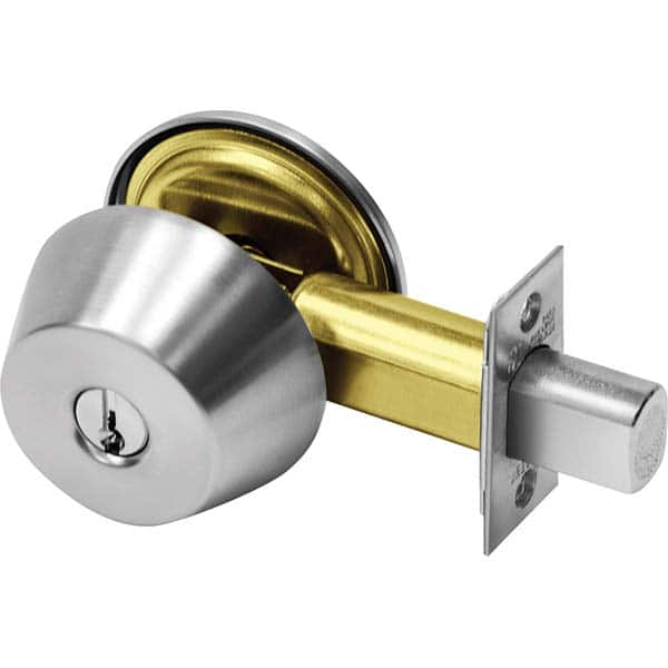 Deadbolts, Deadbolt Type: Deadlocking Latch , Lock Type: Double Cylinder , Finish: Satin Chrome , Hand Orientation: Non-Handed  MPN:60-487 26D