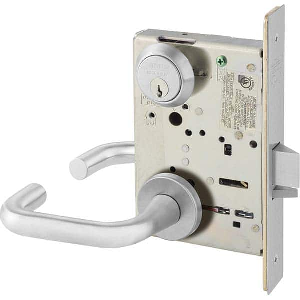 Lever Locksets, Type: Classroom, Door Thickness: 1-3/4, Key Type: Conventional, Back Set: 2-3/4, For Use With: Commercial Doors, Finish/Coating: Satin Chrome MPN:8237 LNJ 26D