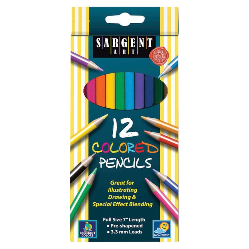 Sargent Art Color Pencils, Assorted Colors, Box Of 12 (Min Order Qty 36) MPN:22-7212