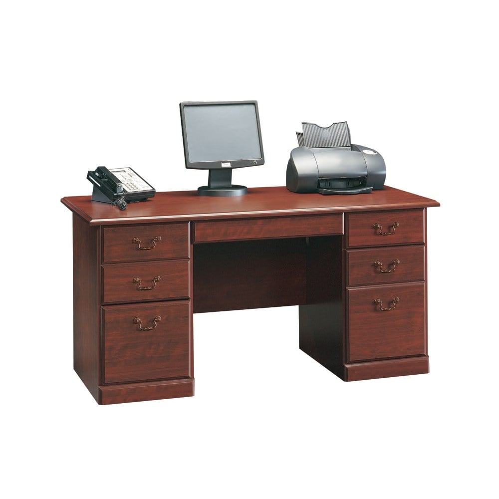 Sauder Heritage Hill 60inW Executive Computer Desk, Classic Cherry MPN:109830