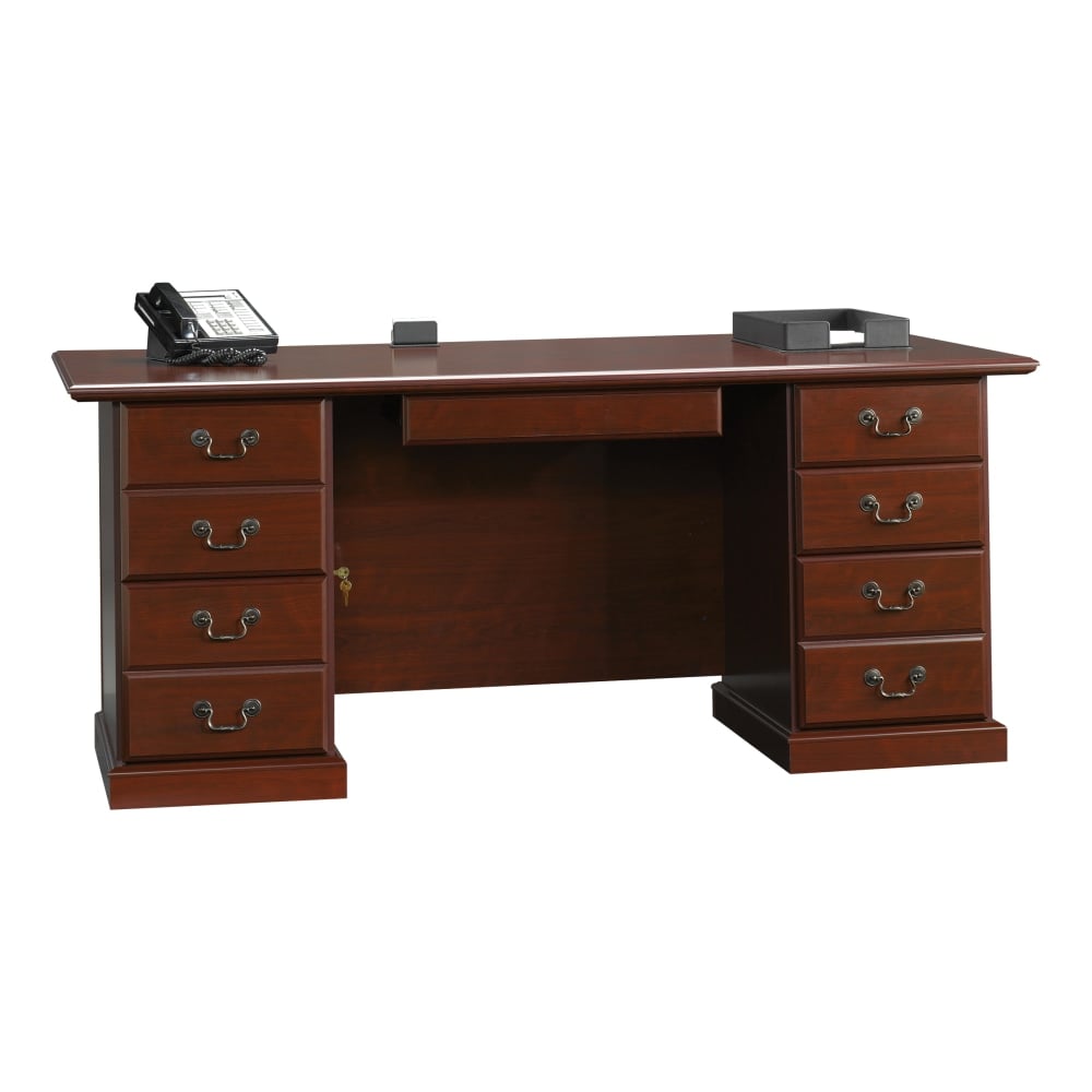 Sauder Heritage Hill 71inW Executive Computer Desk, Classic Cherry MPN:109843