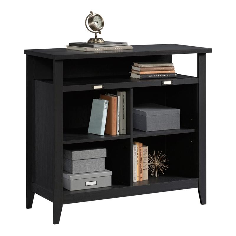 Sauder Summit Station 36inH 4-Cube Storage Bookcase, Raven Oak MPN:427288