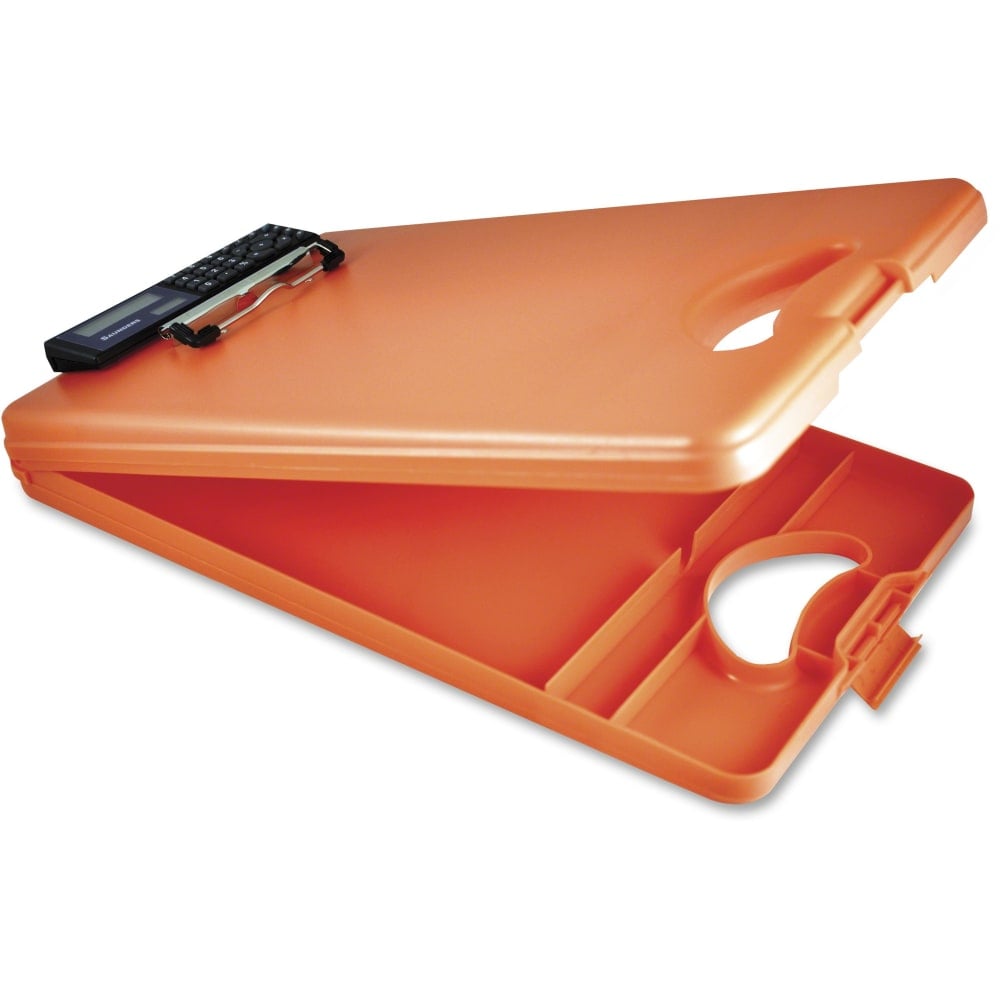 Saunders DeskMate II 00543 Portable Low-Profile Form Holder Storage Clipboard, 10in x 16in, Tangerine (Min Order Qty 2) MPN:543