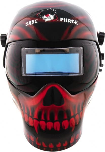 Welding Helmet: Black & Red, Nylon, Shade 4 & 9 to 13, Non-Adjustable Adjustment MPN:3011322