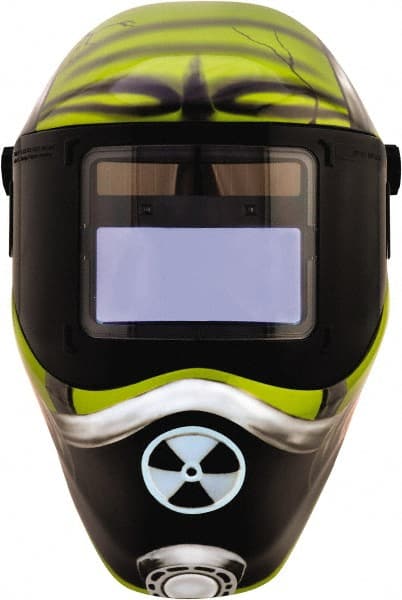 Welding Helmet: Green & Black, Nylon, Shade 4 & 9 to 13 MPN:3012459