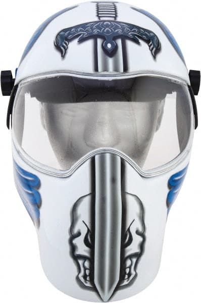 Welding Helmet: White Blue & Gray, Nylon, Shade 10 MPN:3012664