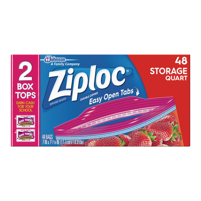 Ziploc Brand Seal Top Quart Storage Bags (Min Order Qty 6) MPN:SJN314469