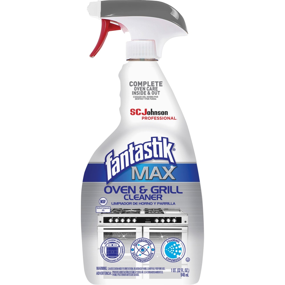 fantastik Max Oven & Grill Cleaner - Foam Spray - 32 fl oz (1 quart) - 1 Each - Clear (Min Order Qty 6) MPN:SJN323562