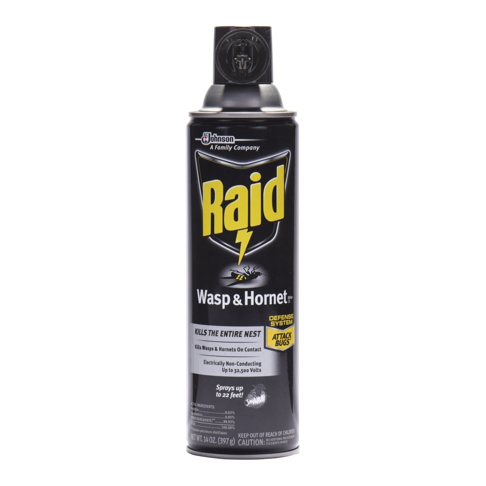 Raid Wasp/Hornet Killer Spray - Spray - Kills Hornet, Wasp, Mud Dauber, Yellow Jacket, Bugs - 14 fl oz - White - 12 / Carton MPN:668006CT