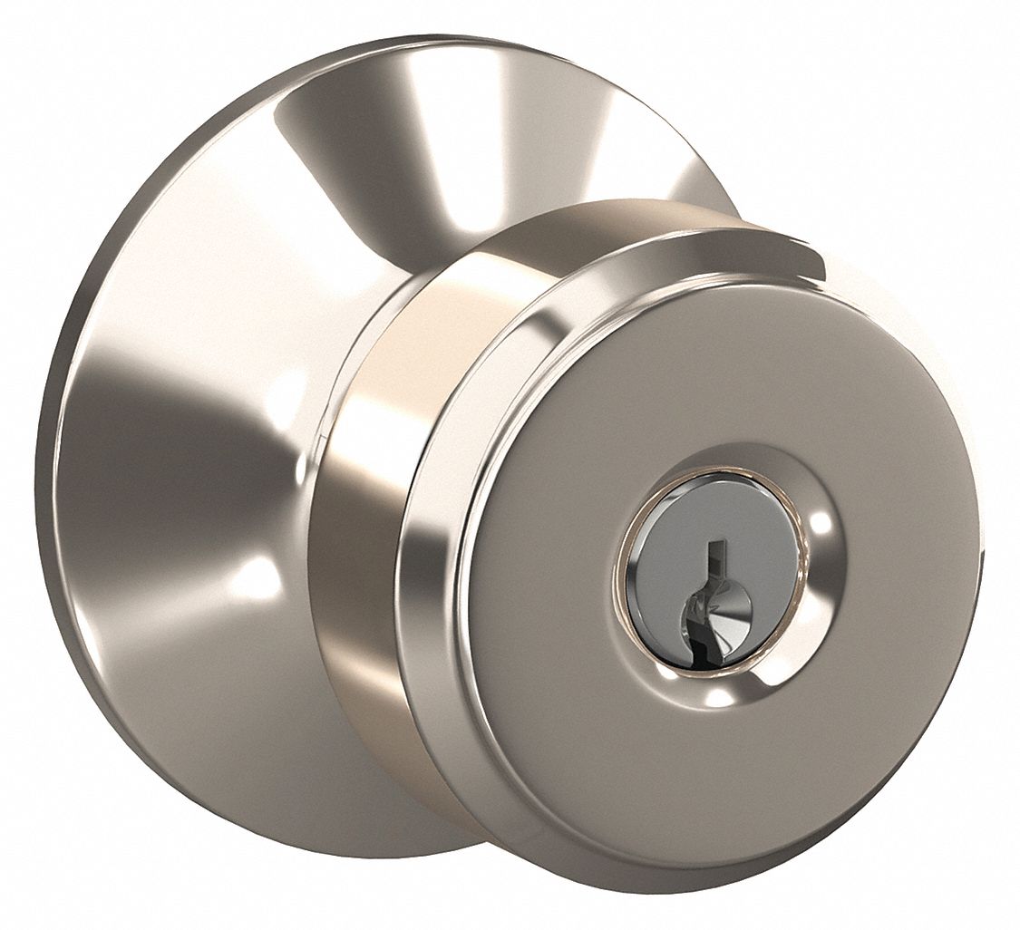 Knob Lockset Bright Nickel Entrance Gr 2 MPN:F51A BWE 618