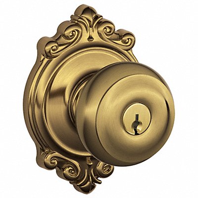 Knob Lockset Mechanical Entrance Grd. 1 MPN:F51A GEO 609 BRK