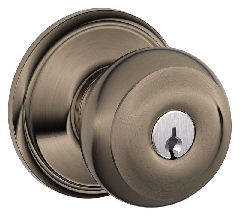 Knob Lockset Antique Nickel Entrance MPN:F51A GEO 620