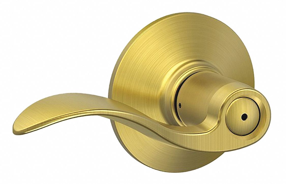 Door Lever Lockset Satin Brass Privacy MPN:F40 ACC 608