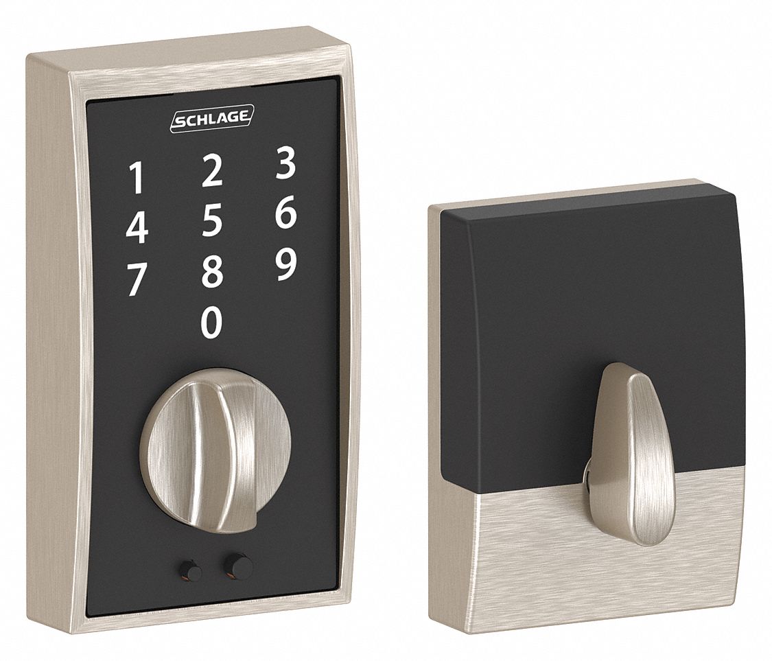 Electronic Lock Deadbolt Satin Nickel MPN:BE375 CEN 619