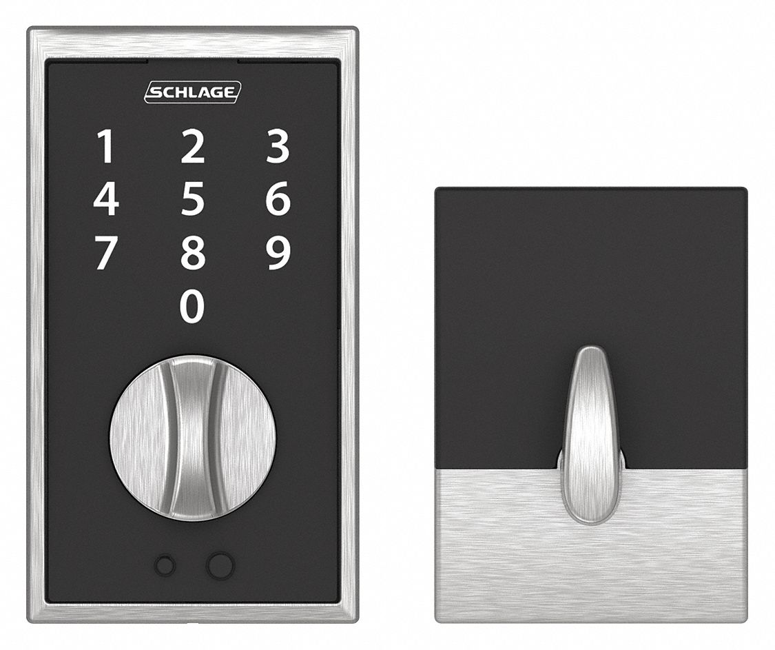 Electronic Lock Deadbolt Satin Chrome MPN:BE375 CEN 626