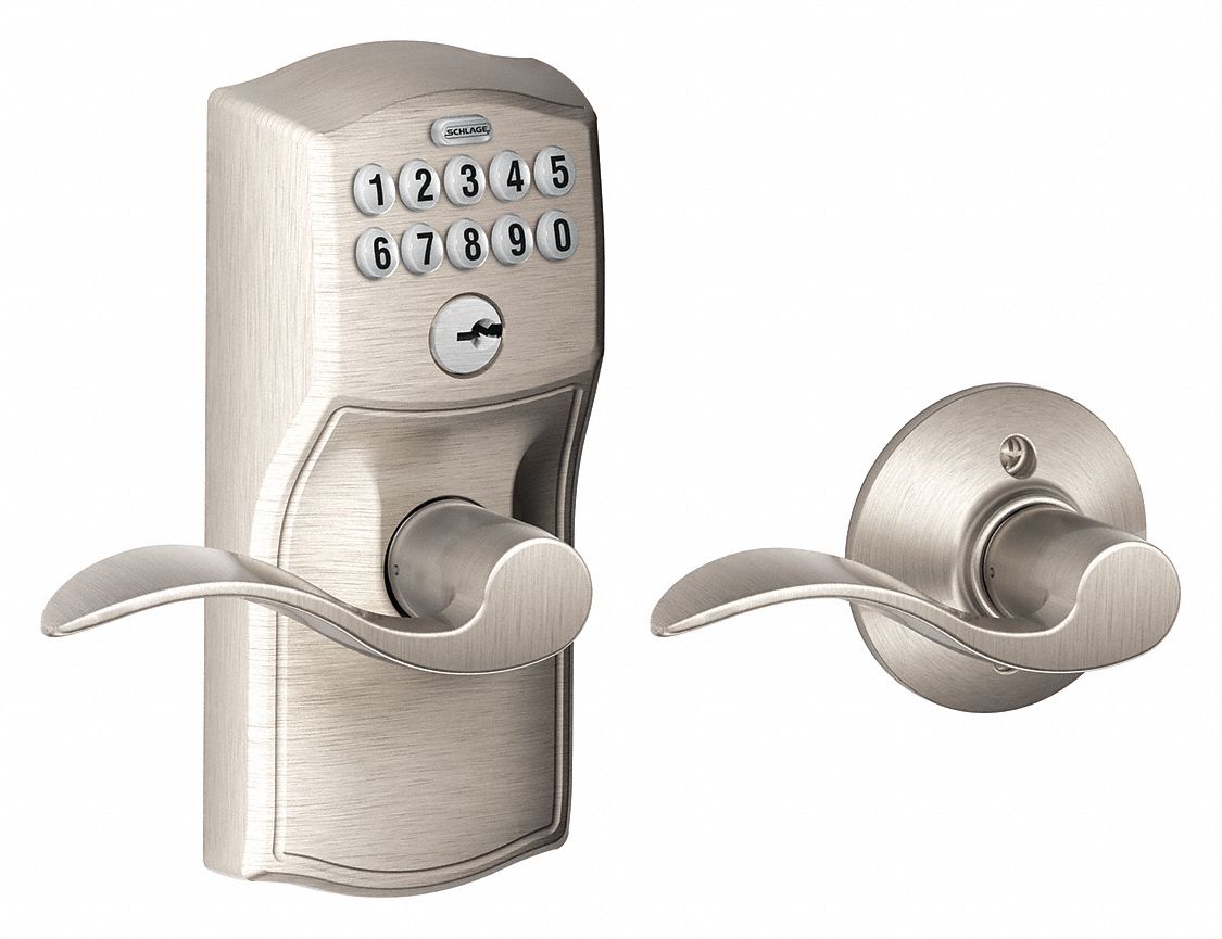 Electronic Lock Lever Satin Nickel MPN:FE575 CAM619ACC