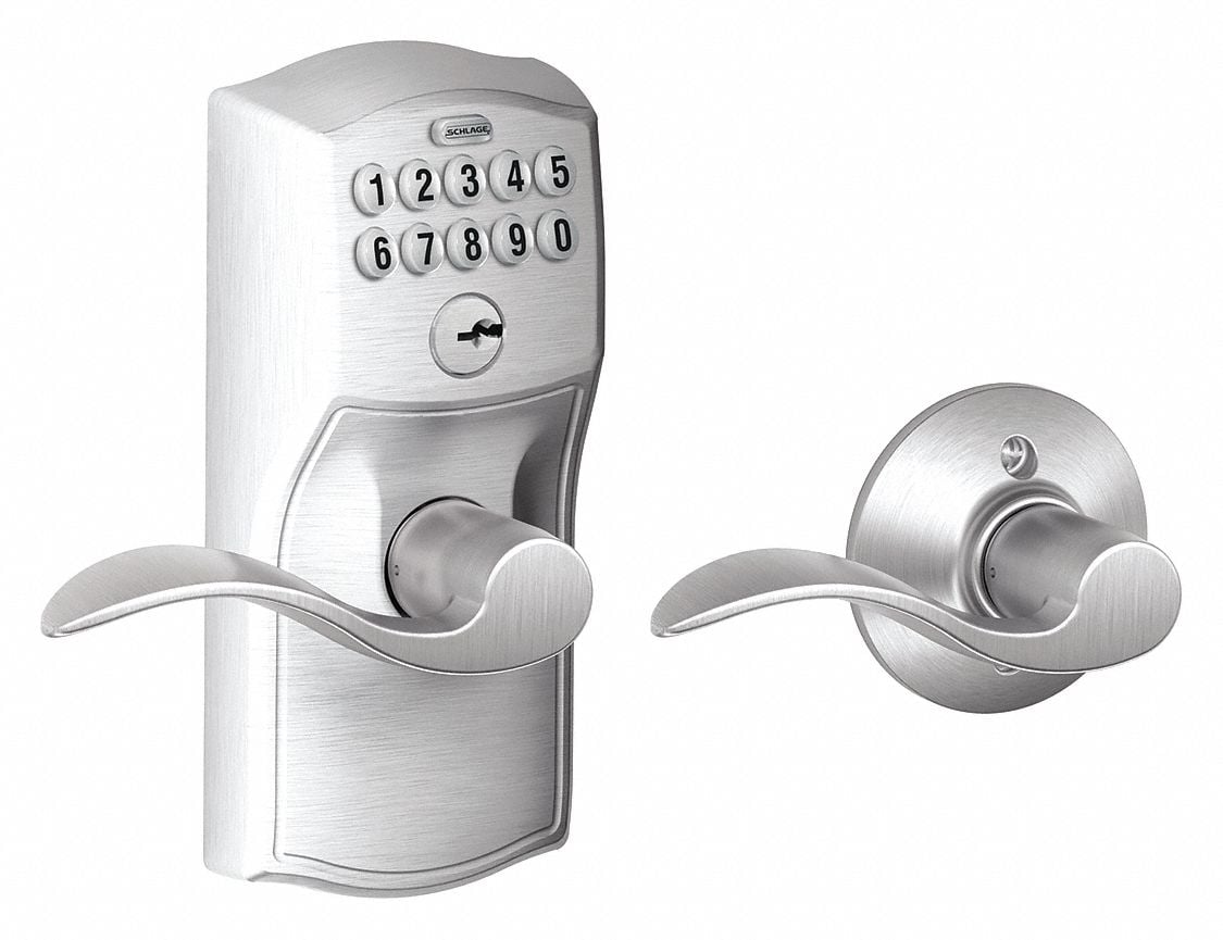 Electronic Lock Lever Satin Chrome MPN:FE575 CAM626ACC