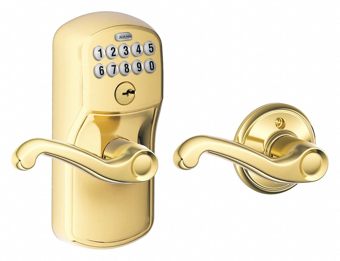 Electronic Lock Lever Handle Brass MPN:FE575 PLY505FLA