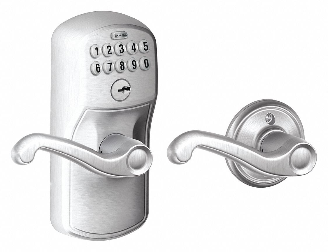 Electronic Lock Lever Satin Chrome MPN:FE575 PLY626FLA