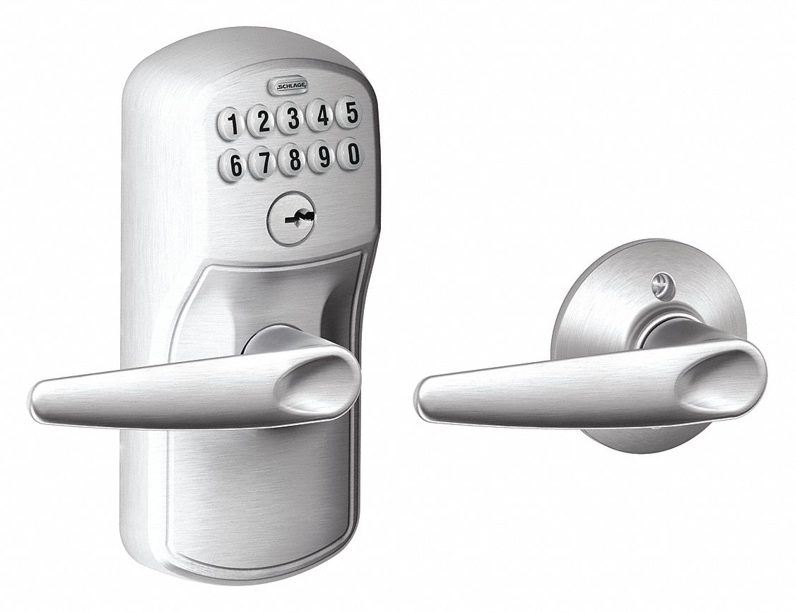 Electronic Lock Lever Satin Chrome MPN:FE575 PLY626JAZ