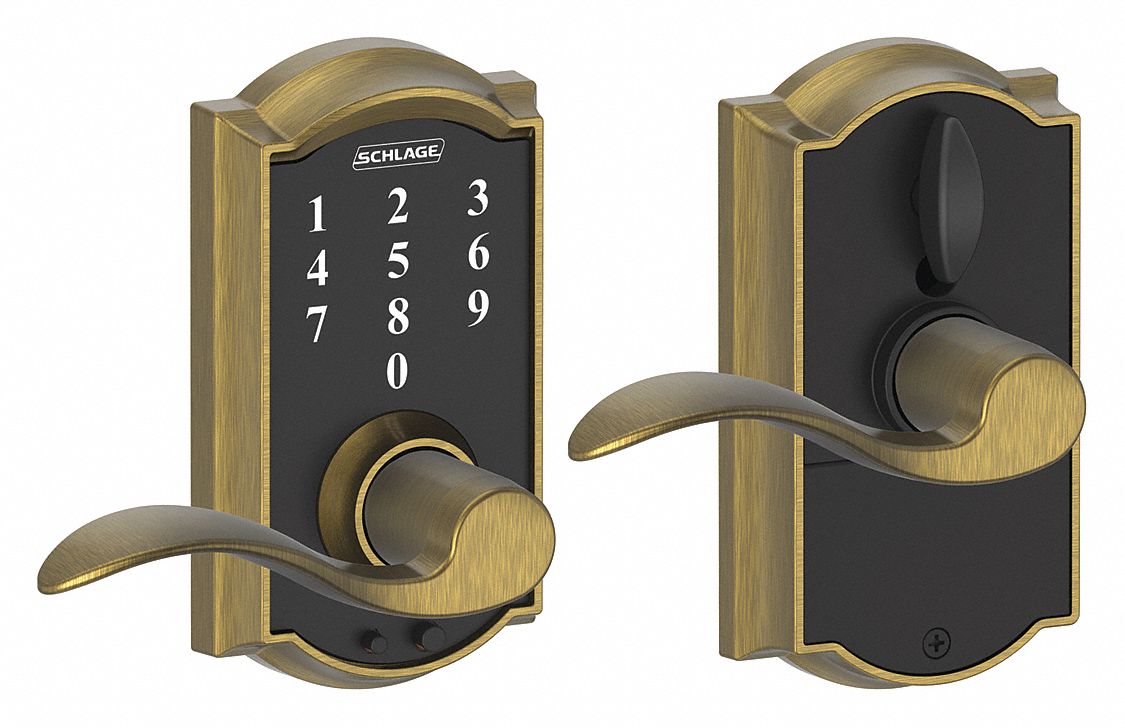 Electronic Lock Lever Antique Brass MPN:FE695 CAM609ACC