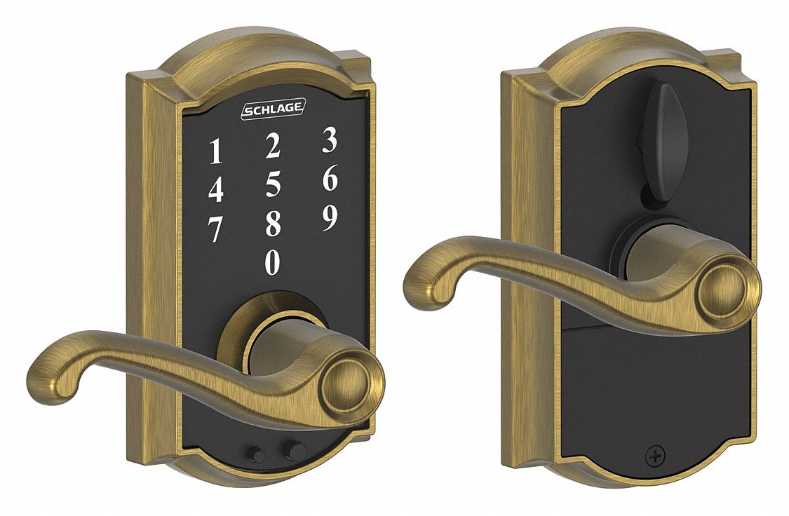 Electronic Lock Lever Antique Brass MPN:FE695 CAM609FLA