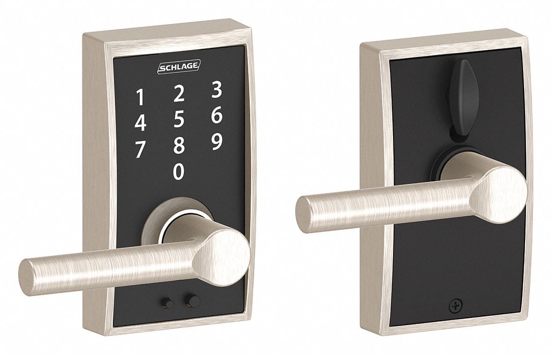 Electronic Lock Lever Satin Nickel MPN:FE695 CEN619BRW