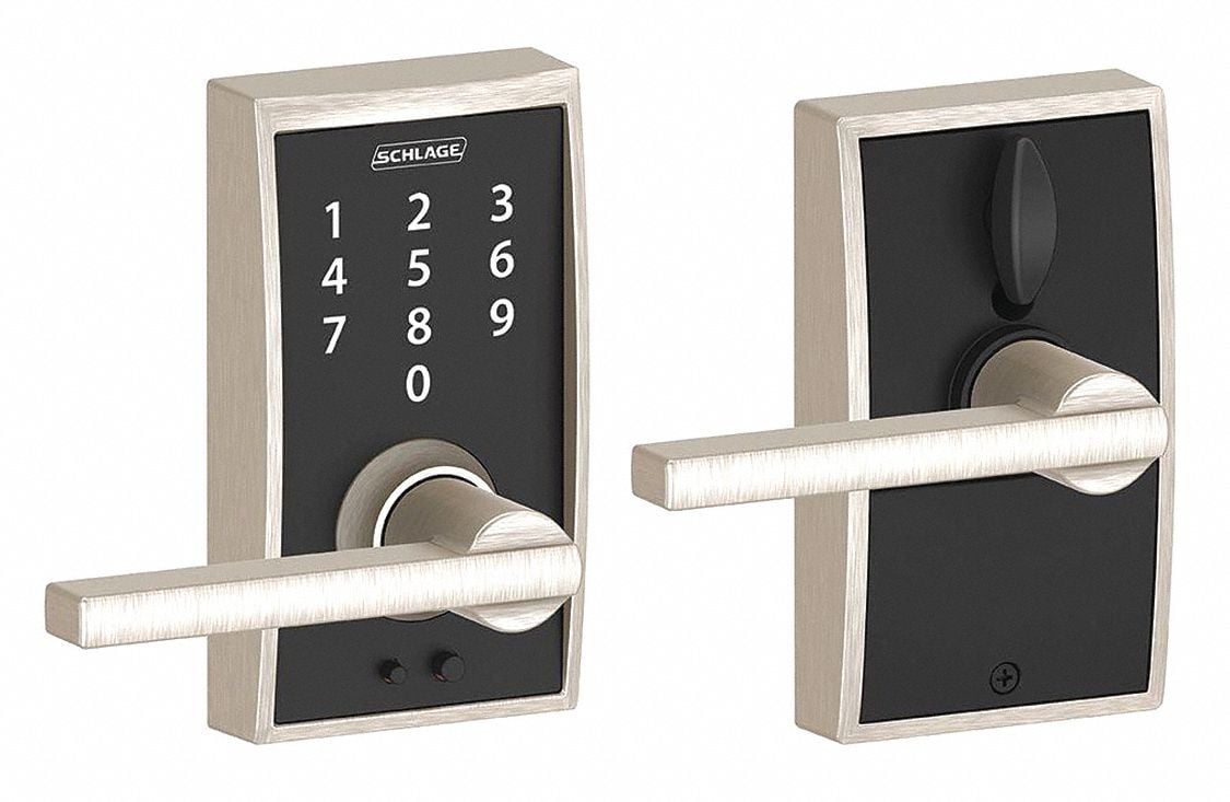 Electronic Lock Lever Satin Nickel MPN:FE695 CEN619LAT