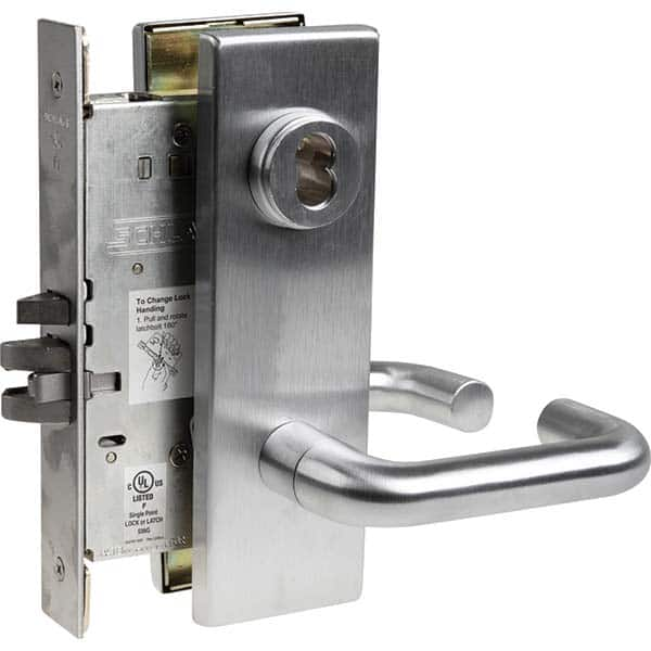 Lever Locksets, Type: Office, Door Thickness: 1-3/4, Key Type: Conventional, Back Set: 2-3/4, For Use With: Commercial Doors, Finish/Coating: Satin Chrome MPN:L9050B 03N 626