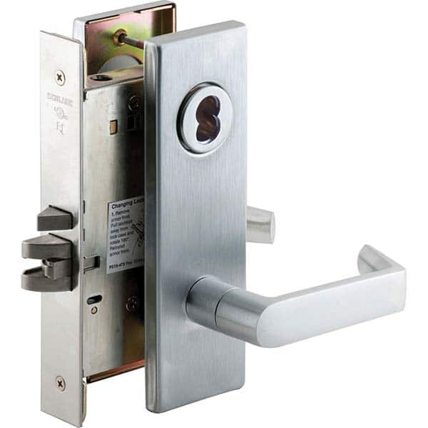 Lever Locksets, Type: Office, Door Thickness: 1-3/4, Key Type: Conventional, Back Set: 2-3/4, For Use With: Commercial Doors, Finish/Coating: Satin Chrome MPN:L9050B 06N 626