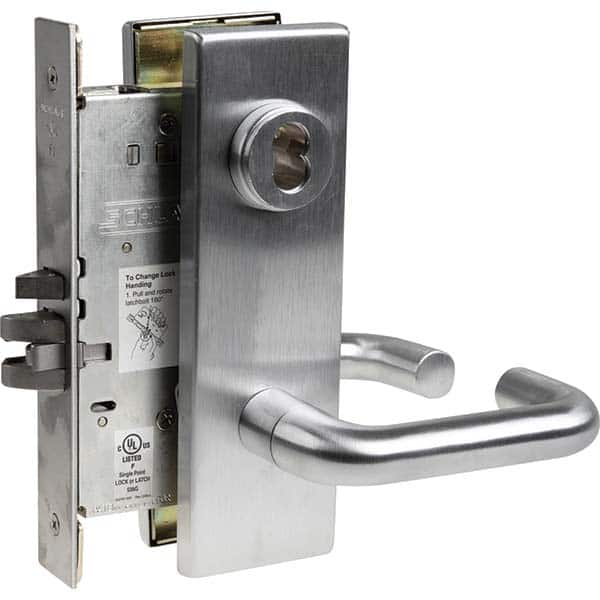 Lever Locksets, Type: Classroom, Door Thickness: 1-3/4, Key Type: Conventional, Back Set: 2-3/4, For Use With: Commercial Doors, Finish/Coating: Satin Chrome MPN:L9070J 03N 626