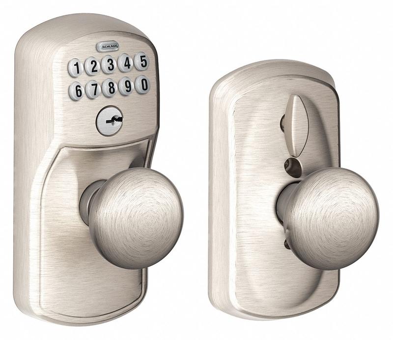 Push Button Lockset Knob Satin Nickel MPN:FE595 PLY619PLY