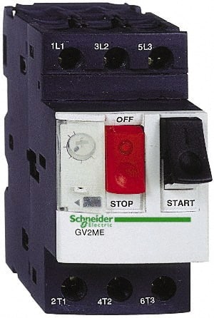 4 Amp, 690 VAC at 50/60 Hz, 3 Pole, Bolt On, Clip Motor Circuit Breaker MPN:GV2ME08