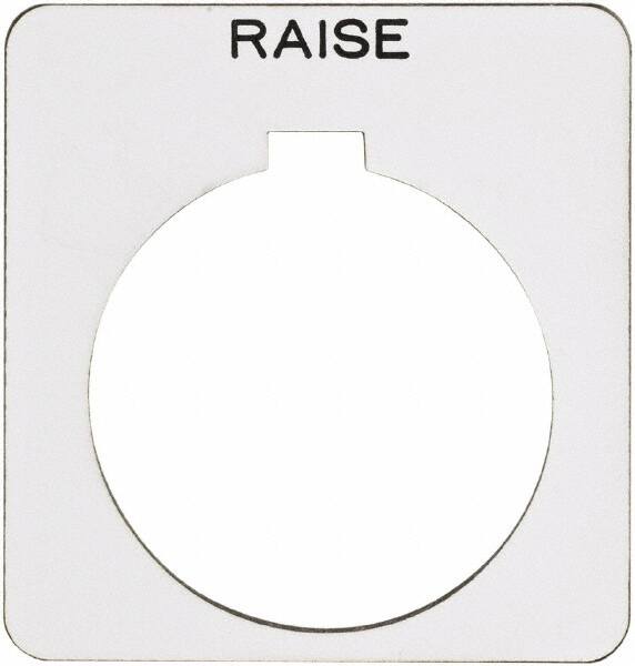 Square, Plastic Legend Plate - Raise MPN:9001KN227WP