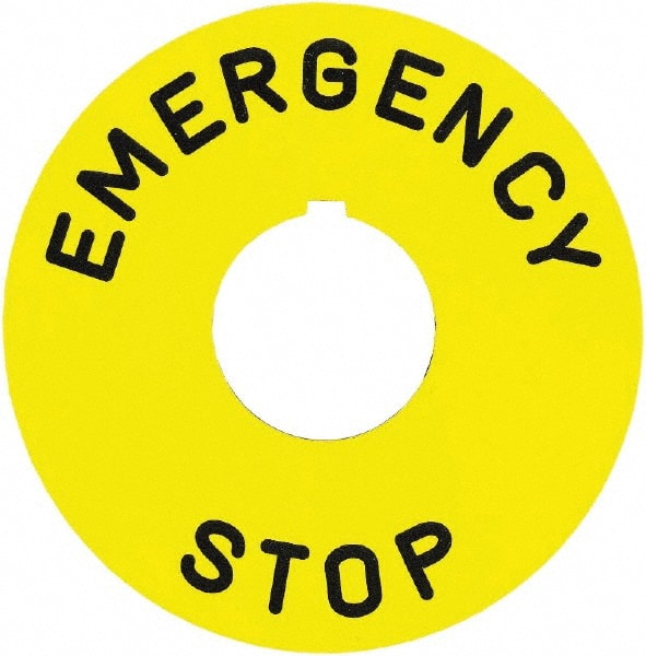Round, Plastic Legend Plate - Emergency Stop, Stop MPN:9001KN9330