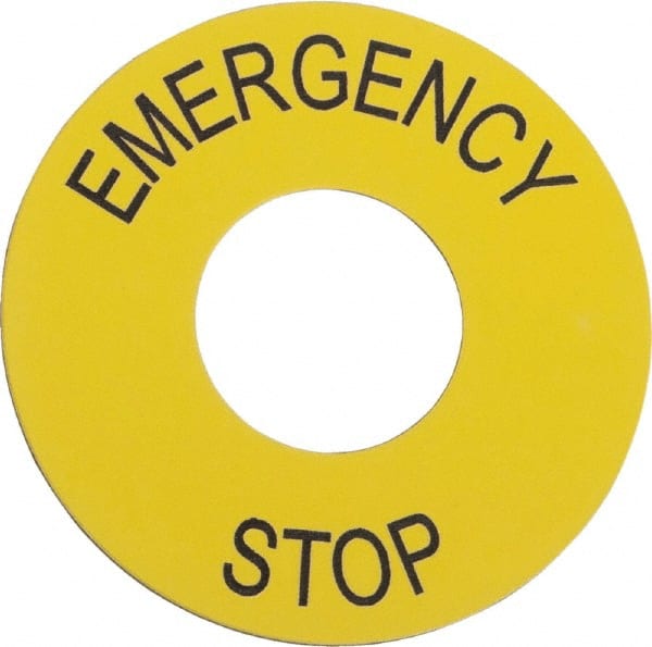 Round, PVC Legend Plate - Emergency Stop MPN:ZB2BY9330