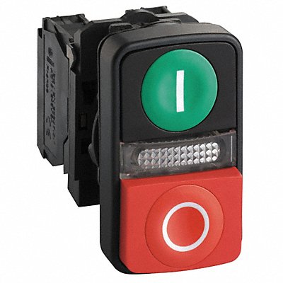 Illum Push Button 22mm 1NO/1NC Green/Red MPN:XB5AW73731B5