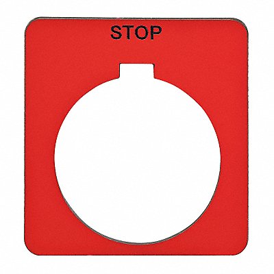 Legend Plate Square Stop Red MPN:9001KN202RP