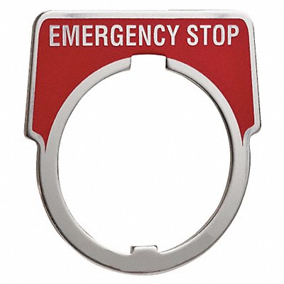 Legend Plate Emergency Stop White/Red MPN:9001KN205