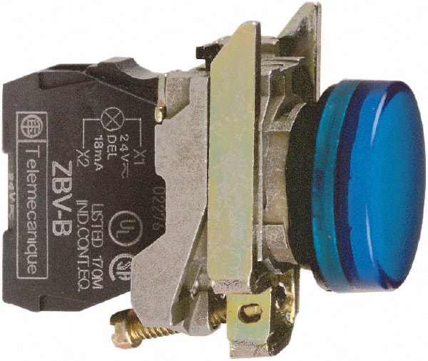 230-240 VAC at 50/60 Hz Blue Lens LED Pilot Light MPN:XB4BVM6