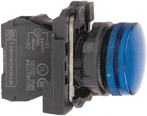 230-240 VAC at 50/60 Hz Blue Lens LED Pilot Light MPN:XB5AVM6