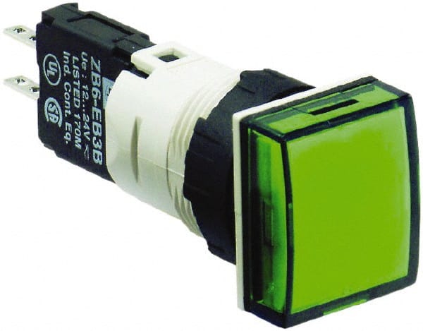 12-24 VAC/VDC Green Lens LED Pilot Light MPN:XB6CV3BB