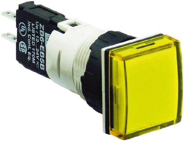 12-24 VAC/VDC Yellow Lens LED Pilot Light MPN:XB6CV5BB