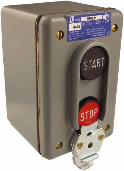 Push-Button Control Station: Momentary, NO/NC, Start & Stop MPN:9001BW241