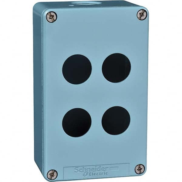 4 Hole, 22mm Hole Diameter, Zinc Alloy Pushbutton Switch Enclosure MPN:XAPM2204