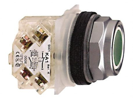 Push-Button Switch: 30 mm Mounting Hole Dia, Momentary (MO) MPN:9001KR1GH13