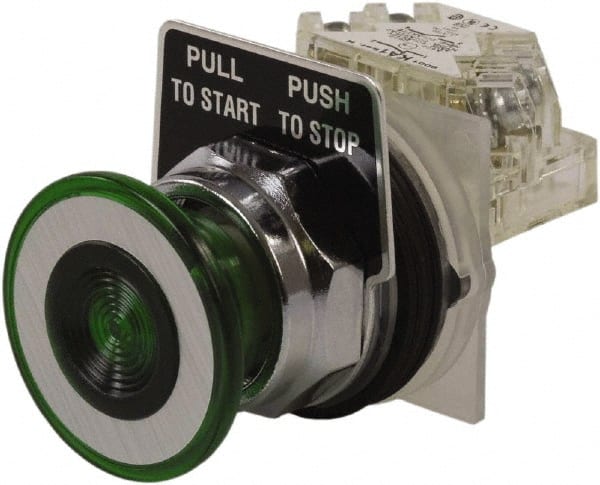 Push-Button Switch: 30 mm Mounting Hole Dia, Maintained (MA) MPN:9001KR9GH13