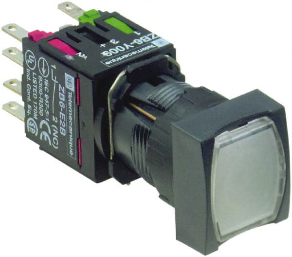 Push-Button Switch: 16 mm Mounting Hole Dia, Momentary (MO) MPN:XB6CW1B5B