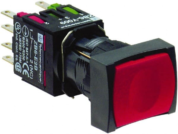 Push-Button Switch: 16 mm Mounting Hole Dia, Momentary (MO) MPN:XB6DA45B